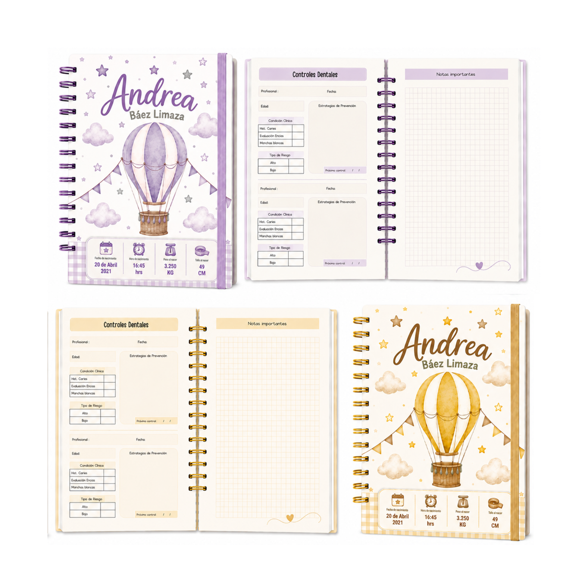 Planner Pediátrico Globo Aerostático Girl